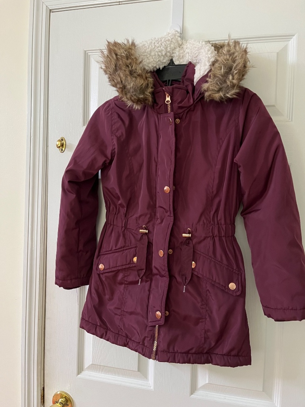 Members mark dark pink parka hooded jacket